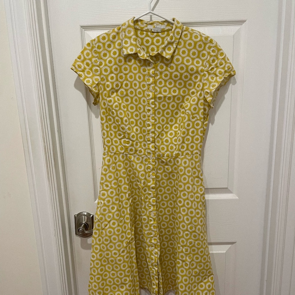 Boden Yellow Sophia Shirtdress